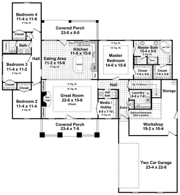Main Floor Plan for House Plan #210412