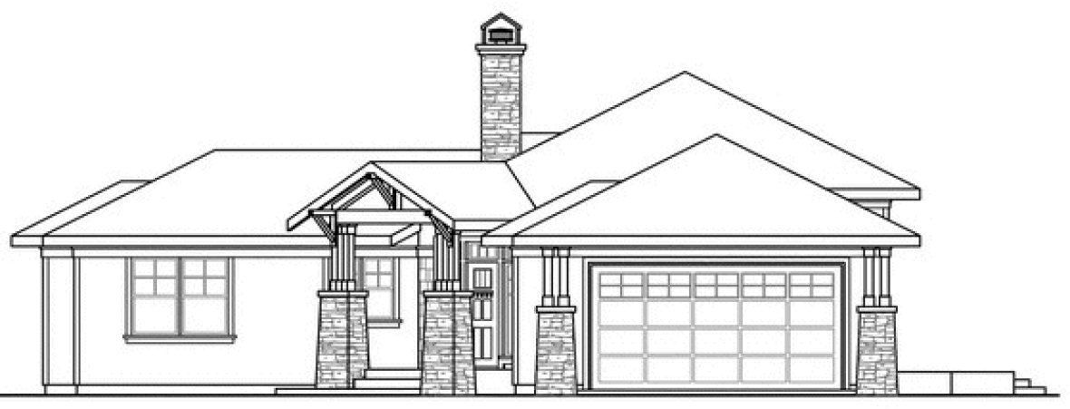 Right Elevation for House Plan #345105