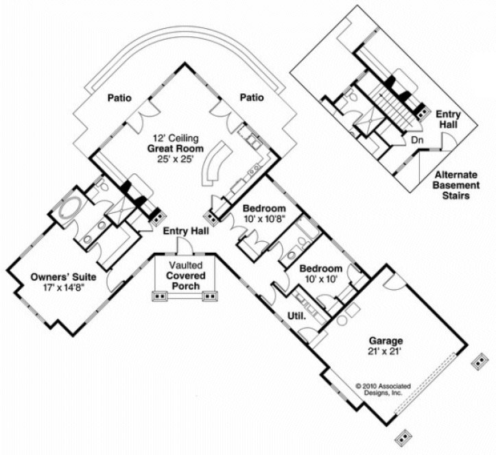 Main Floor Plan for House Plan #345105