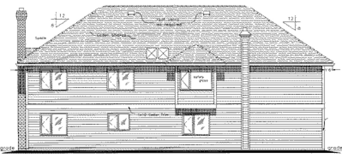 Rear Elevation for House Plan #138598