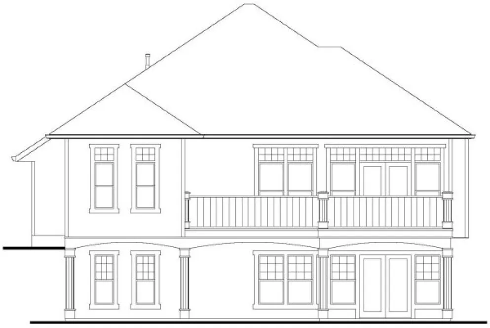 Rear Elevation for House Plan #572100