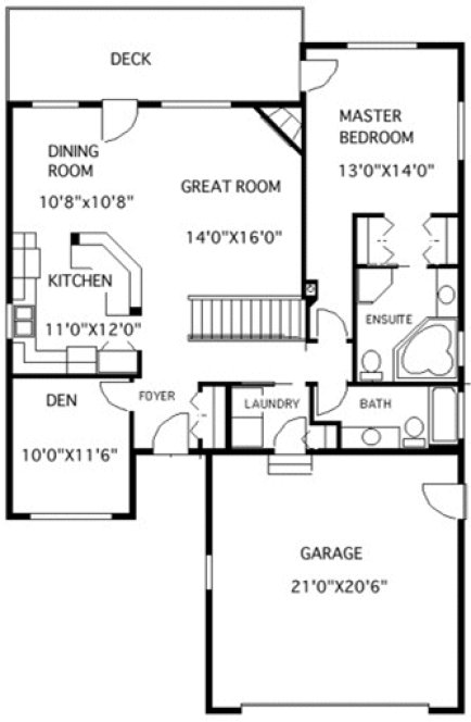 Main Floor Plan for House Plan #506891
