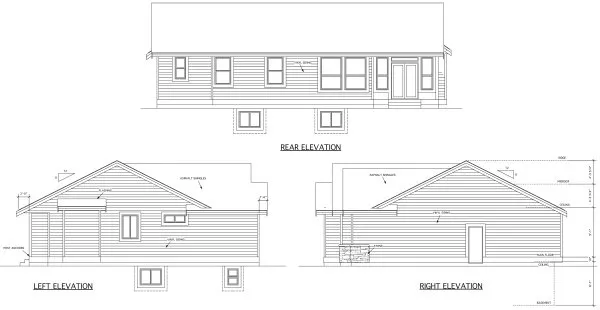 Rear Elevation for House Plan #500220