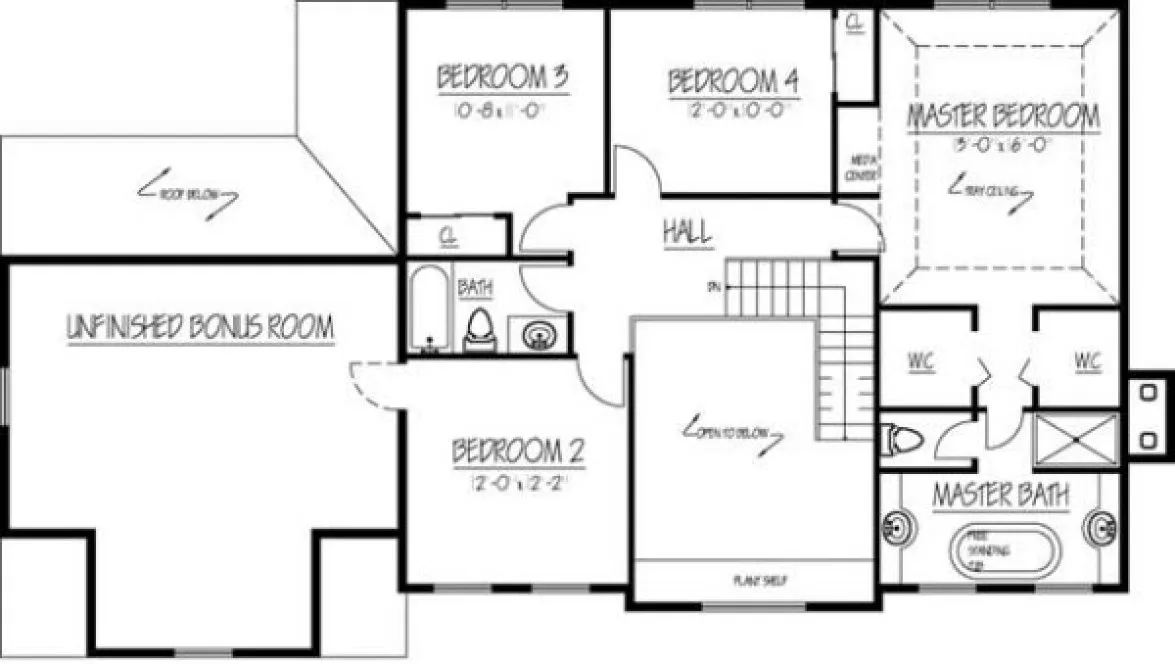 Second Floor Plan for House Plan #569001