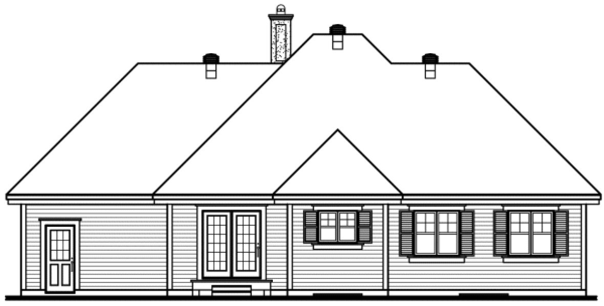 Rear Elevation for House Plan #146922