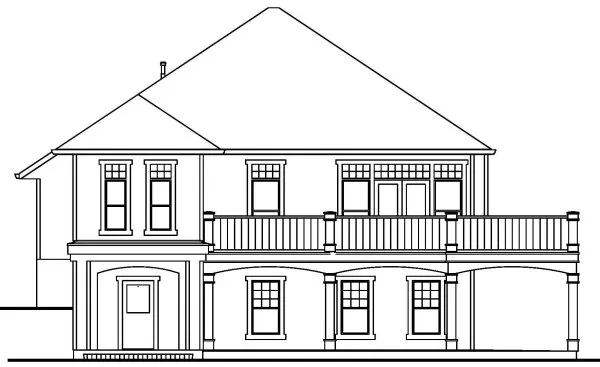 Rear Elevation for House Plan #570030