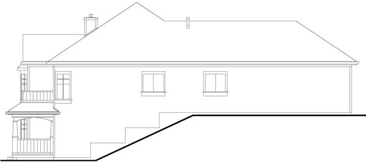 Right Elevation for House Plan #571030