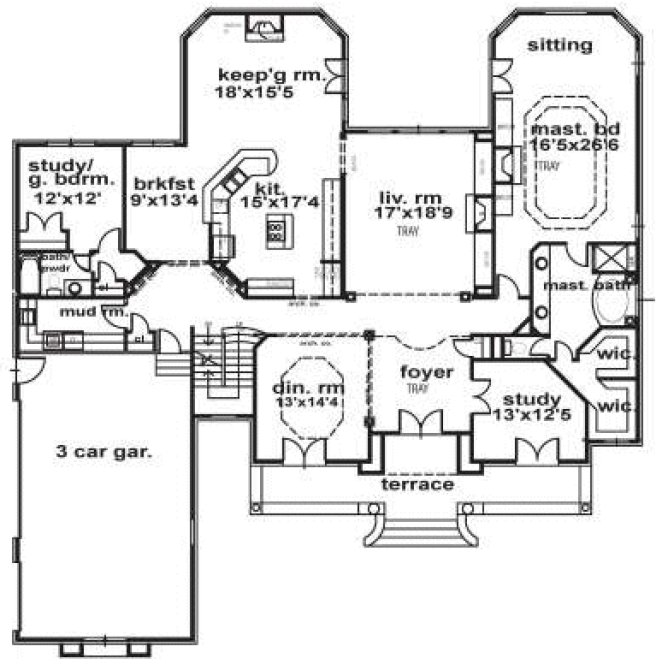 Main Floor Plan for House Plan #390066