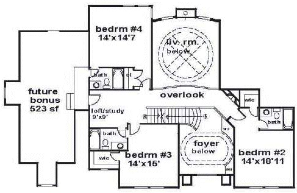 Second Floor Plan for House Plan #394030