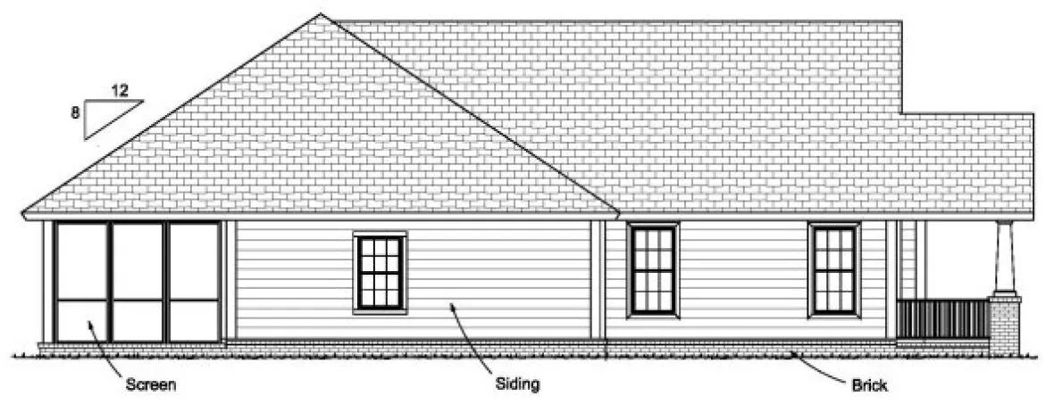 Left Elevation for House Plan #246334