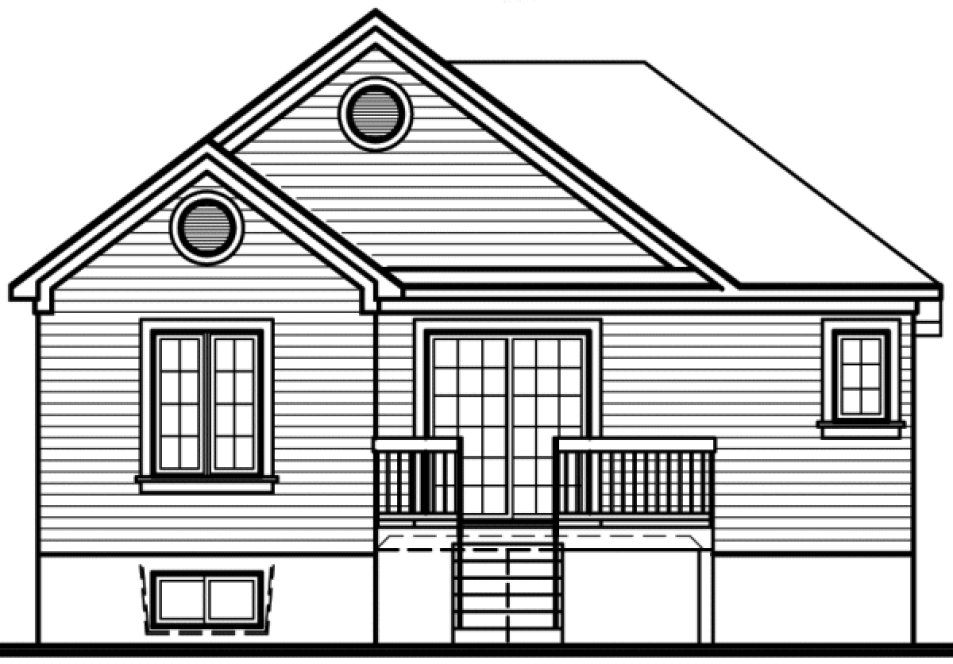 Rear Elevation for House Plan #141932