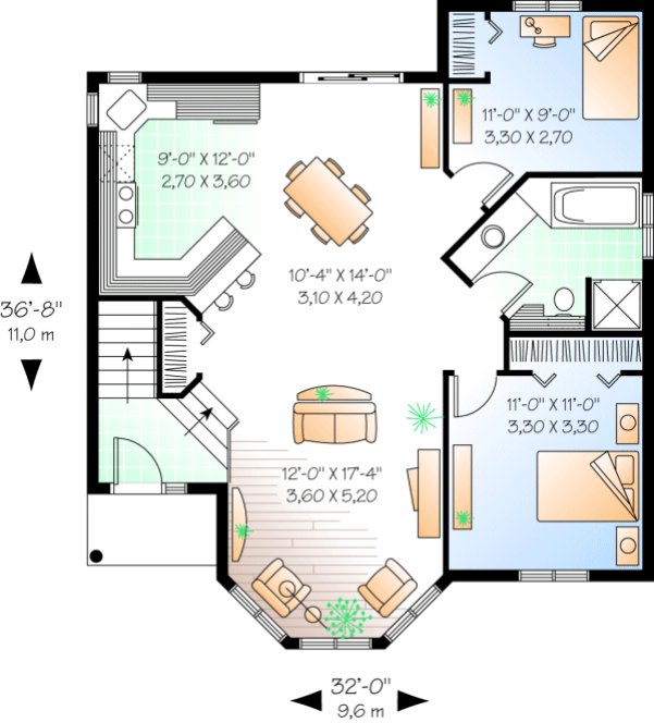 Main Floor Plan for House Plan #141932