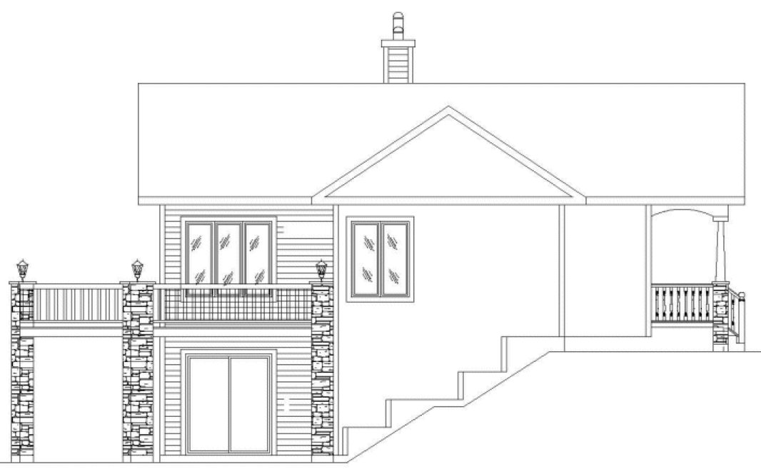 Left Elevation for House Plan #429260