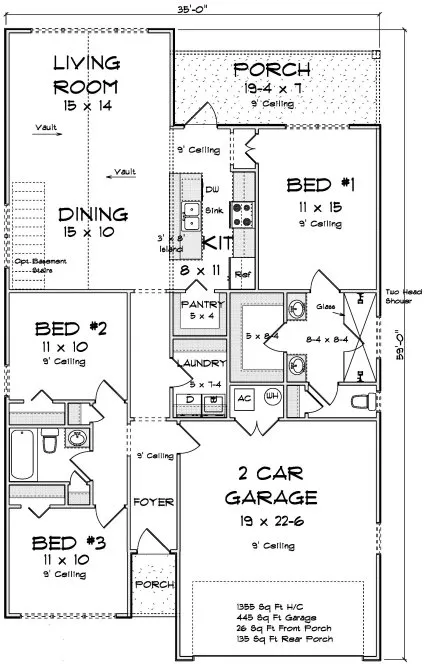 Main Floor Plan for House Plan #245531