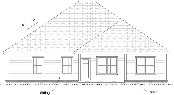 Rear Elevation for House Plan #241434