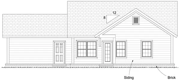 Rear Elevation for House Plan #242434