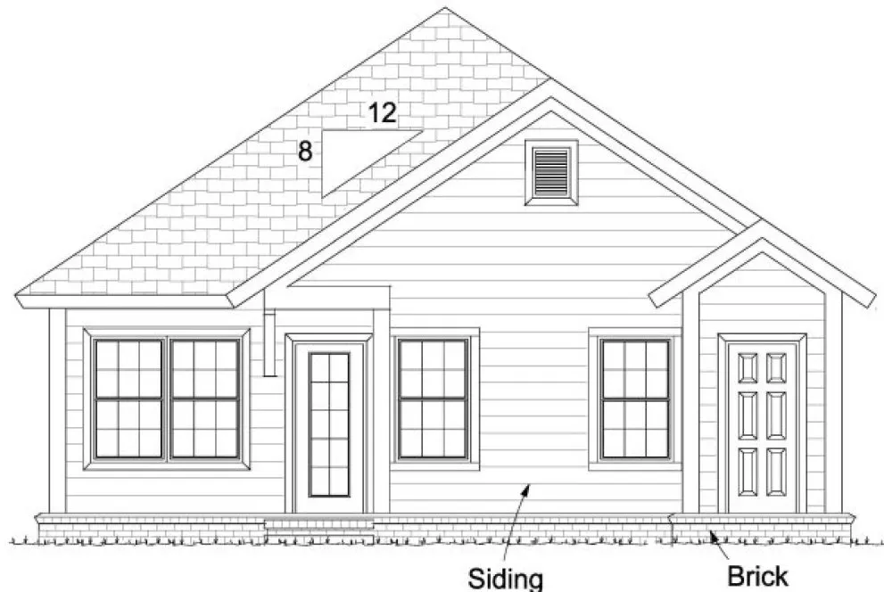 Rear Elevation for House Plan #243434
