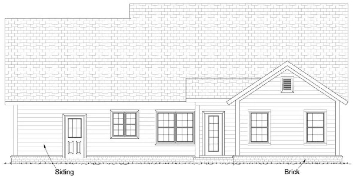 Rear Elevation for House Plan #246434