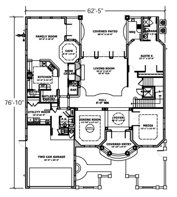 Main Floor Plan for House Plan #313851