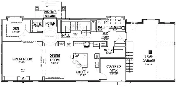 Main Floor Plan for House Plan #556303