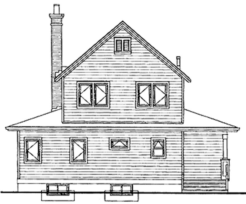 Rear Elevation for House Plan #510993