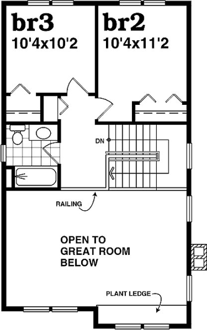 Second Floor Plan for House Plan #510993