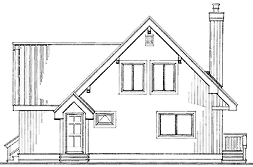 Rear Elevation for House Plan #510022