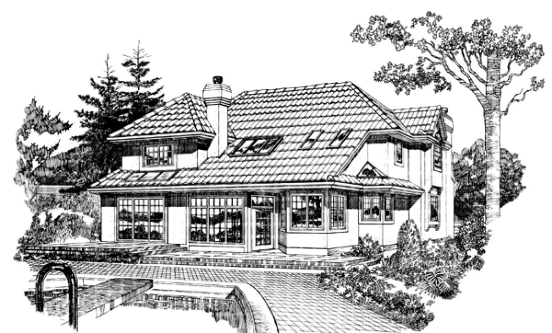 Rear Elevation for House Plan #513500