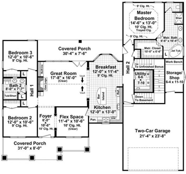 Main Floor Plan for House Plan #216182
