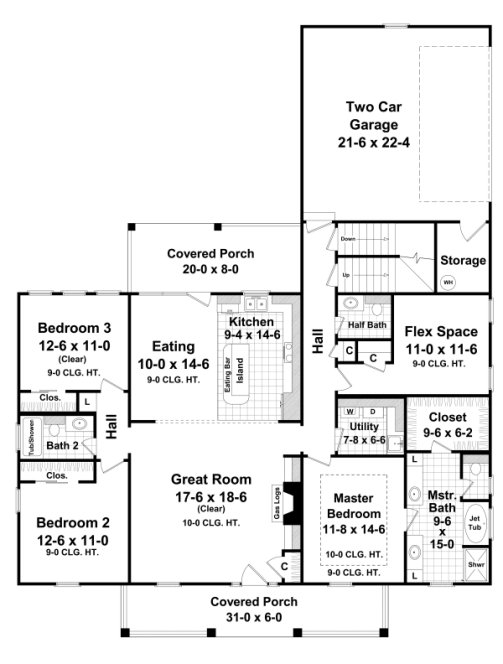 Main Floor Plan for House Plan #213091
