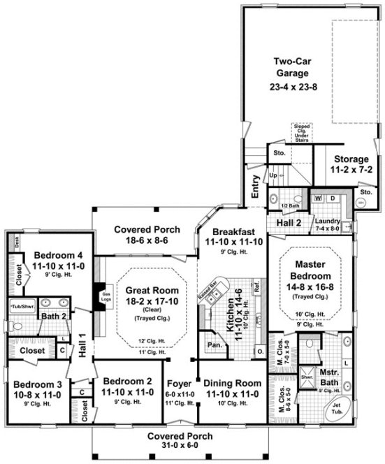Main Floor Plan for House Plan #210222
