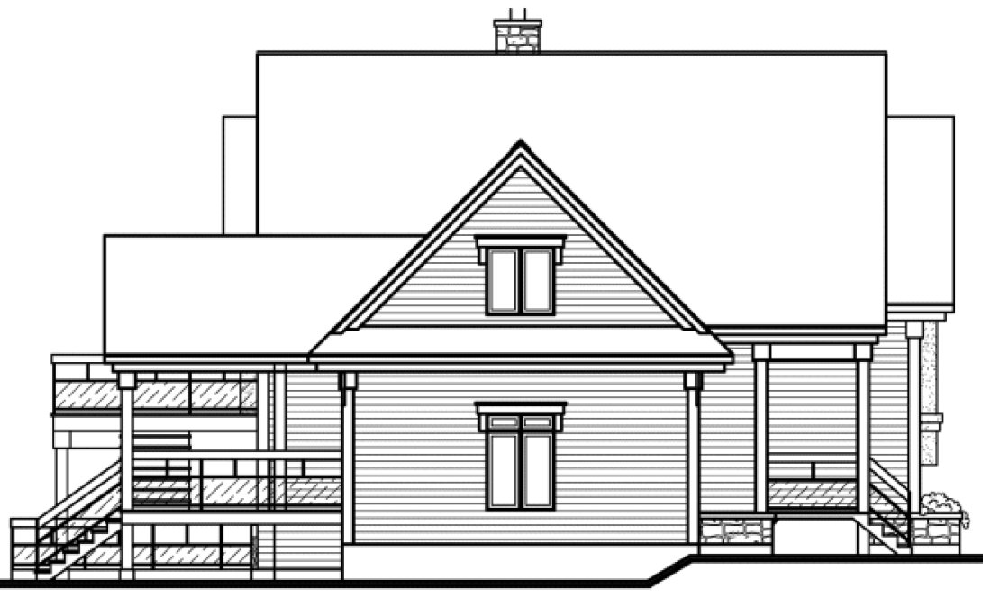 Rear Elevation for House Plan #143342