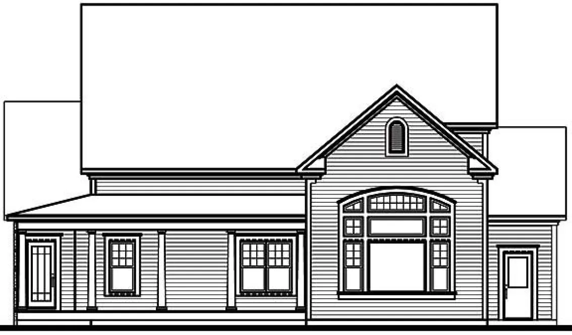 Rear Elevation for House Plan #145562