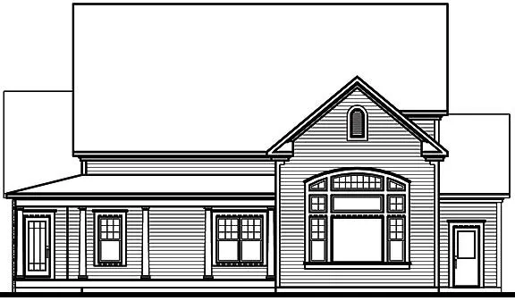 Rear Elevation for House Plan #145562