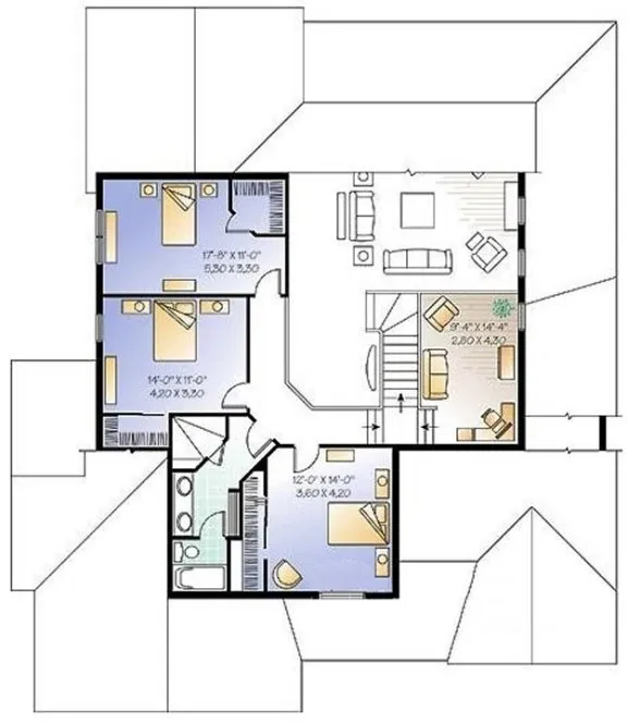 Second Floor Plan for House Plan #145562