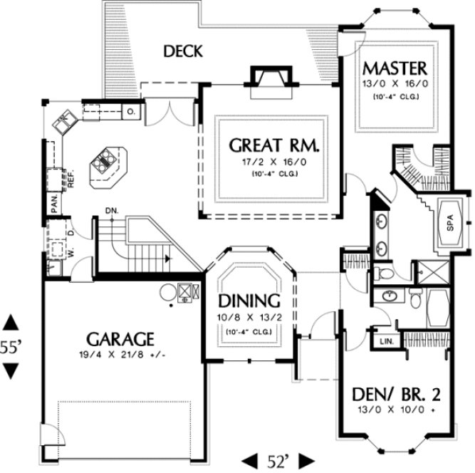 Main Floor Plan for House Plan #321021