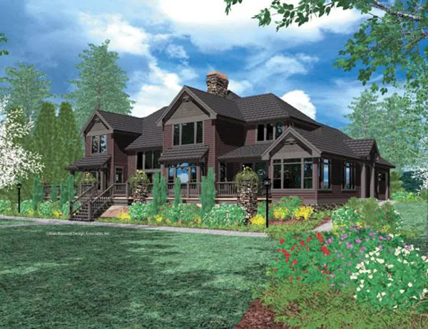 Rear Elevation for House Plan #321242