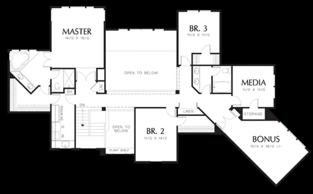Second Floor Plan for House Plan #321242