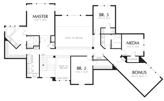 Second Floor Plan for House Plan #321242