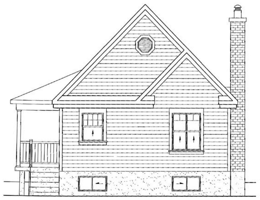 Rear Elevation for House Plan #170116