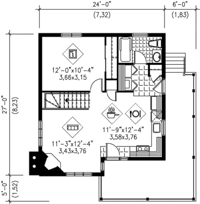 Main Floor Plan for House Plan #170116