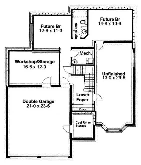 Basement Plan for House Plan #202023