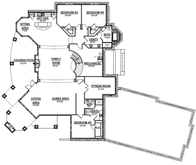 Basement Plan for House Plan #552592