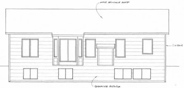 Rear Elevation for House Plan #358011