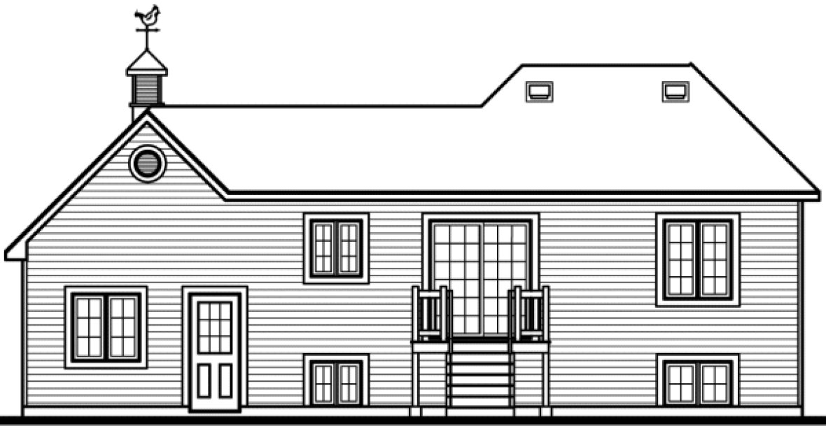 Rear Elevation for House Plan #147442