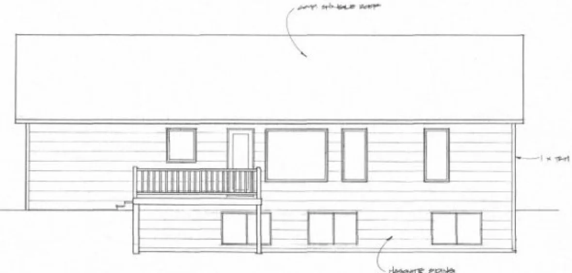 Rear Elevation for House Plan #358511