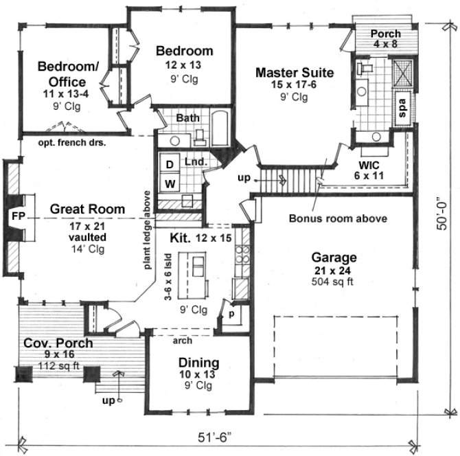 Main Floor Plan for House Plan #286181