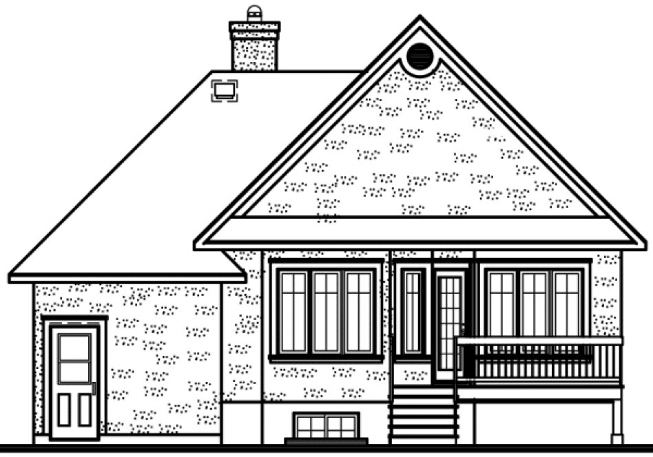 Rear Elevation for House Plan #149442