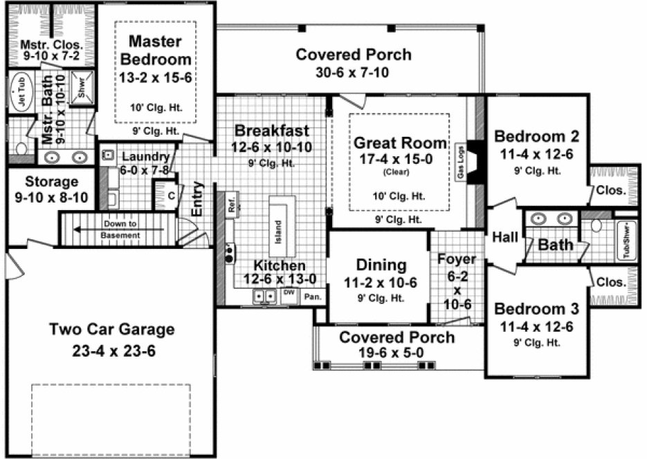 Main Floor Plan for House Plan #218182