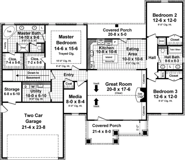 Main Floor Plan for House Plan #216782